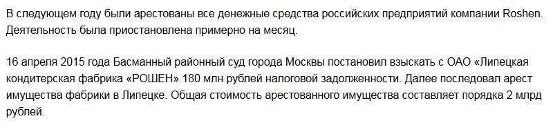 Киев устроил русским конфетам несладкую жизнь