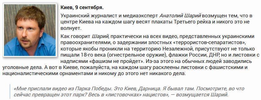 Шарий: На Украине флажок России запрещен, а фашистский — всегда пожалуйста