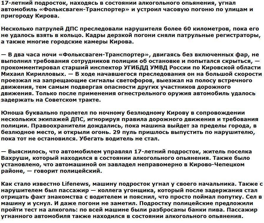 Полицейские выпустили 29 пуль в угнанный подростком автомобиль