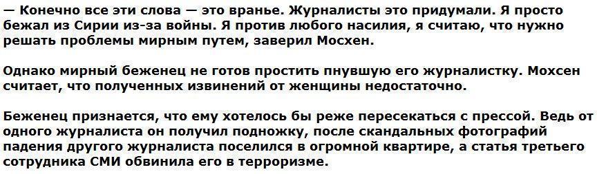 Беженец намерен всю жизнь преследовать журналистку за подножку