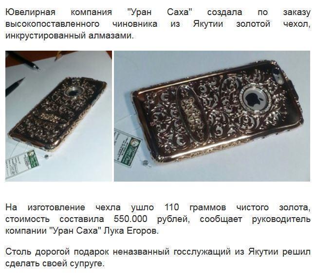Чехол для iPhone 6 стоимостью 550.000 рублей купил чиновник из Якутии