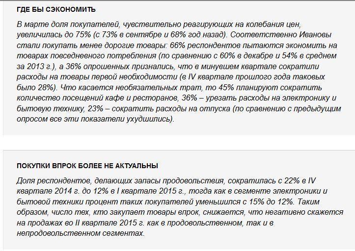 Российские потребители приходят в себя после паники