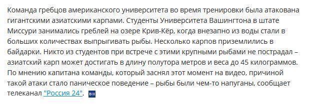 Гигантские карпы нагнали страха на команду американских студентов