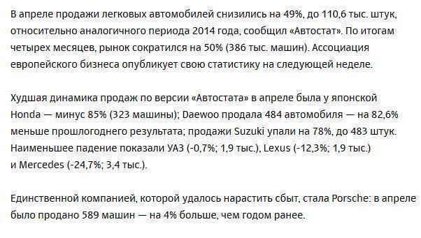 Российский авторынок нащупал дно