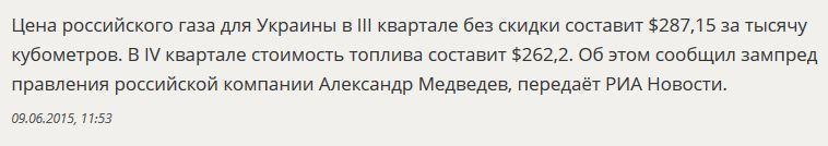 «Газпром» озвучил цену российского газа для Украины