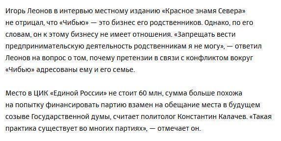 Главным спонсором «Единой России» стала гостиница из Ухты