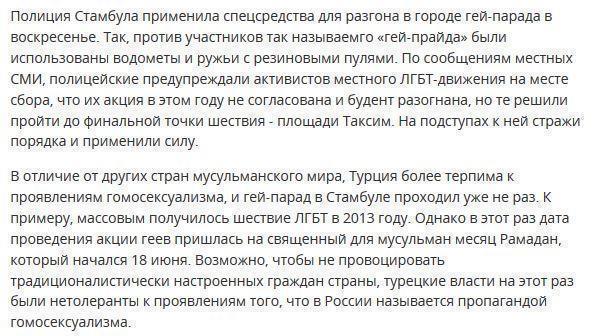 Полиция Стамбула разогнала гей-парад водометами и резиновыми пулями