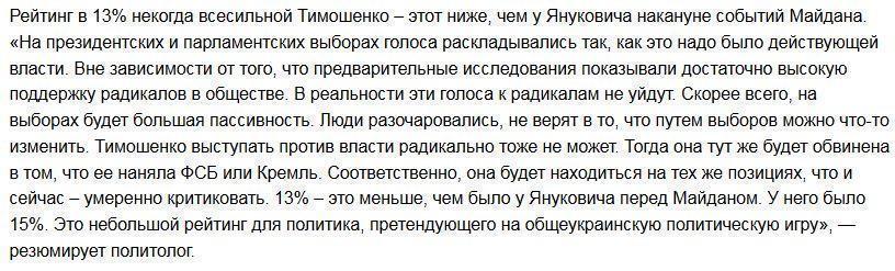 актуально Рейтинг Тимошенко идет вверх, но отстает от Януковича — политолог