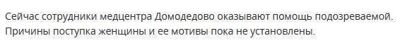 Задержана женщина, выбросившая труп своего ребенка в Домодедово