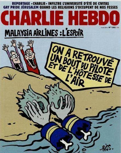 Charlie Hebdo посмеялся над разбившимся малайзийским боингом